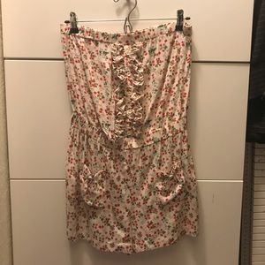 Strapless Floral Romper